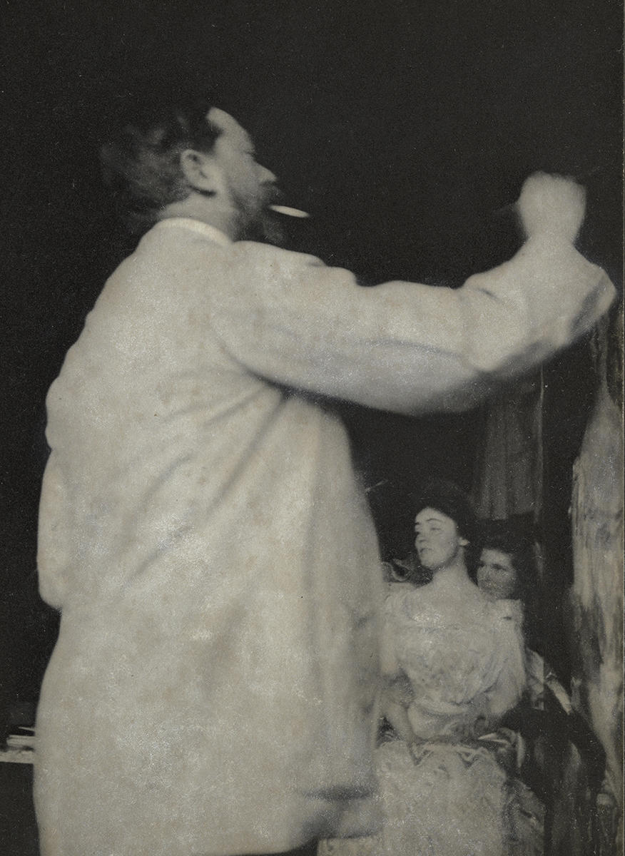 John Singer Sargent Painting Gretchen Osgood Warren and her daughter Rachel in the Gothic Room
