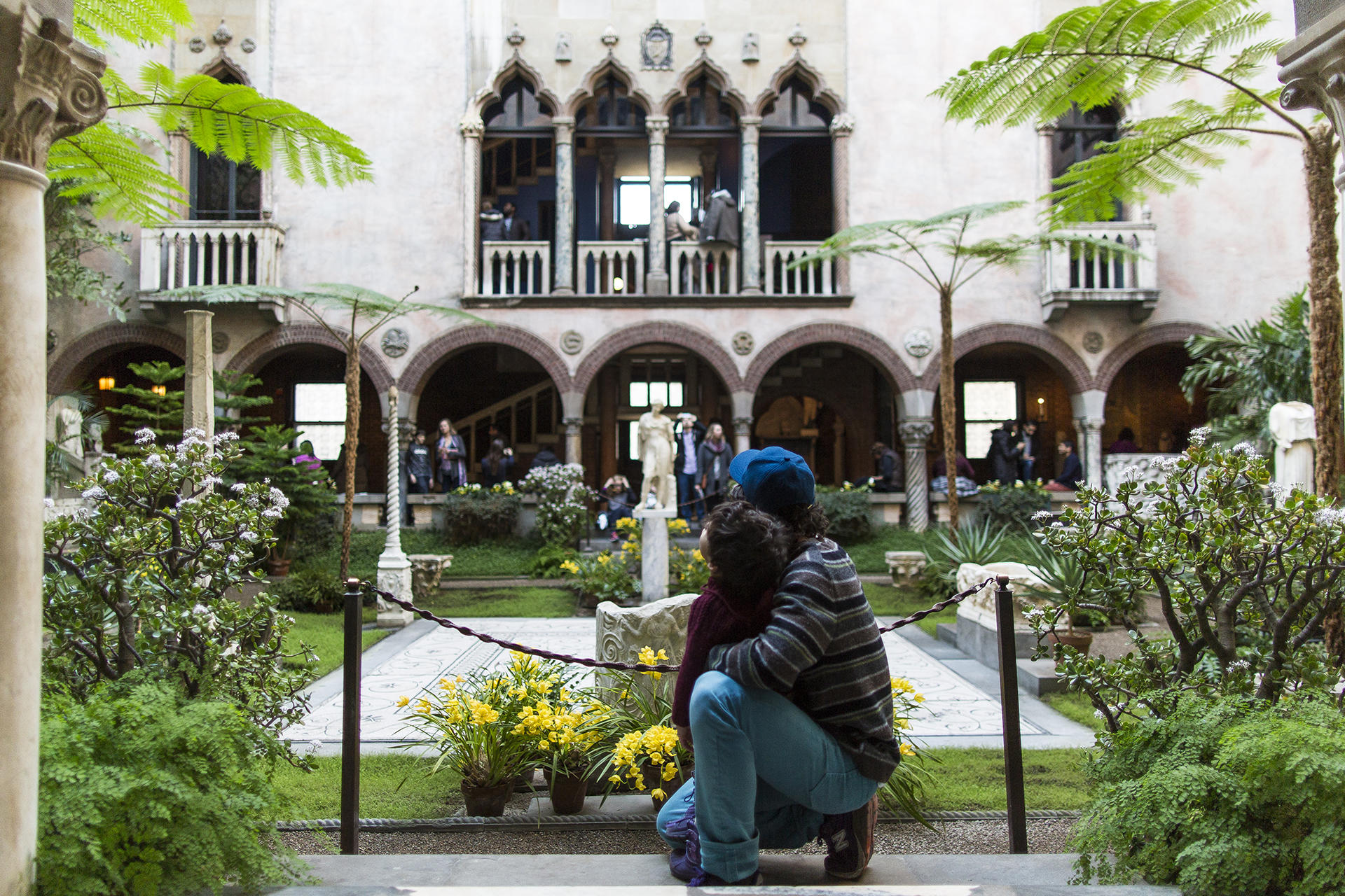 Visitors in the courtyard. Photo by Matt Teuten.