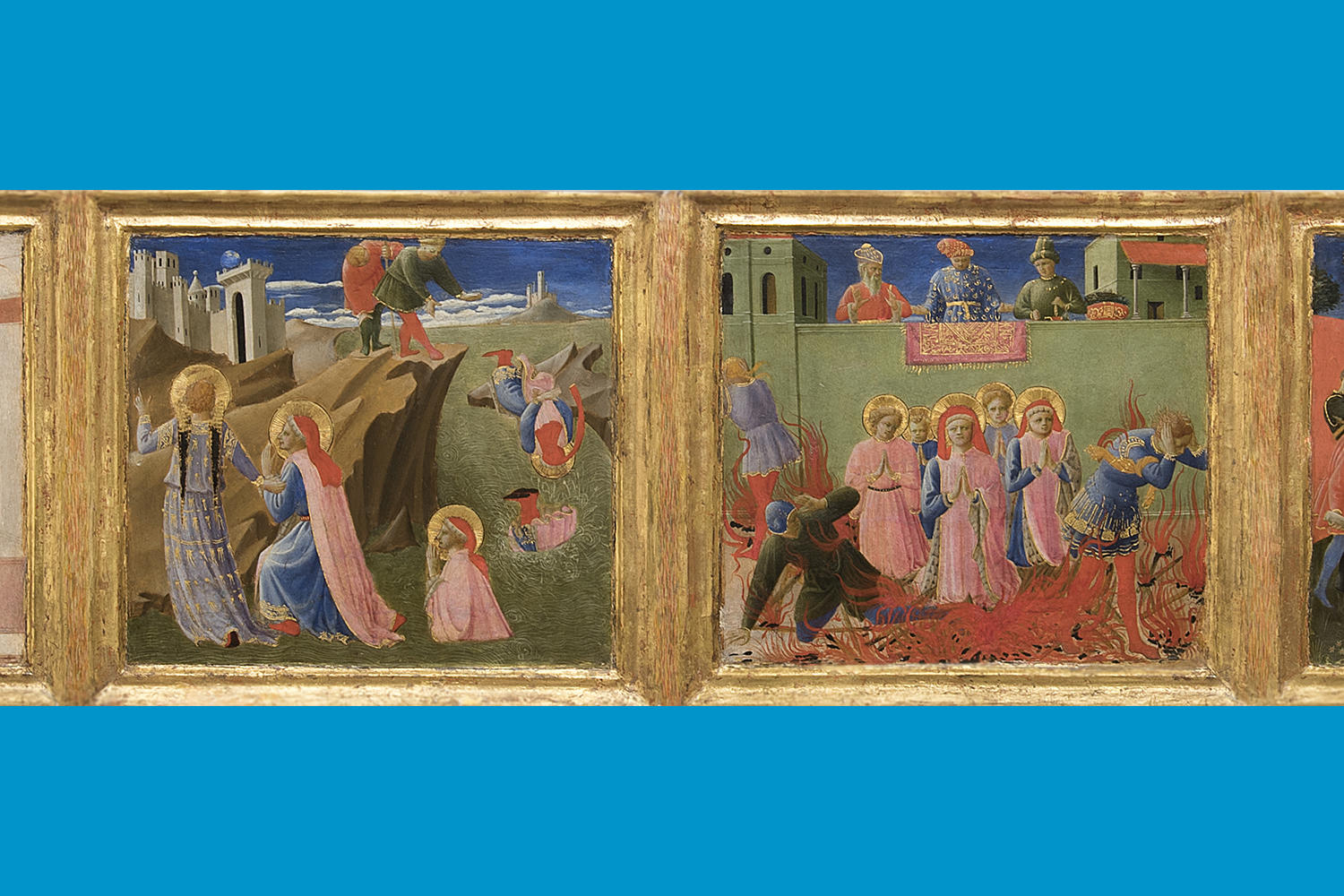 Fra Angelico (Italian, about 1400 - 1455), Predella from the Annalena altarpiece: Six Scenes from Life of Cosmas and Damian, about 1437-1440. Tempera on panel,20 x 117.5 cm (7 7/8 x 46 1/4 in.) Museo di San Marco, Florence – Polo Museale della Toscana