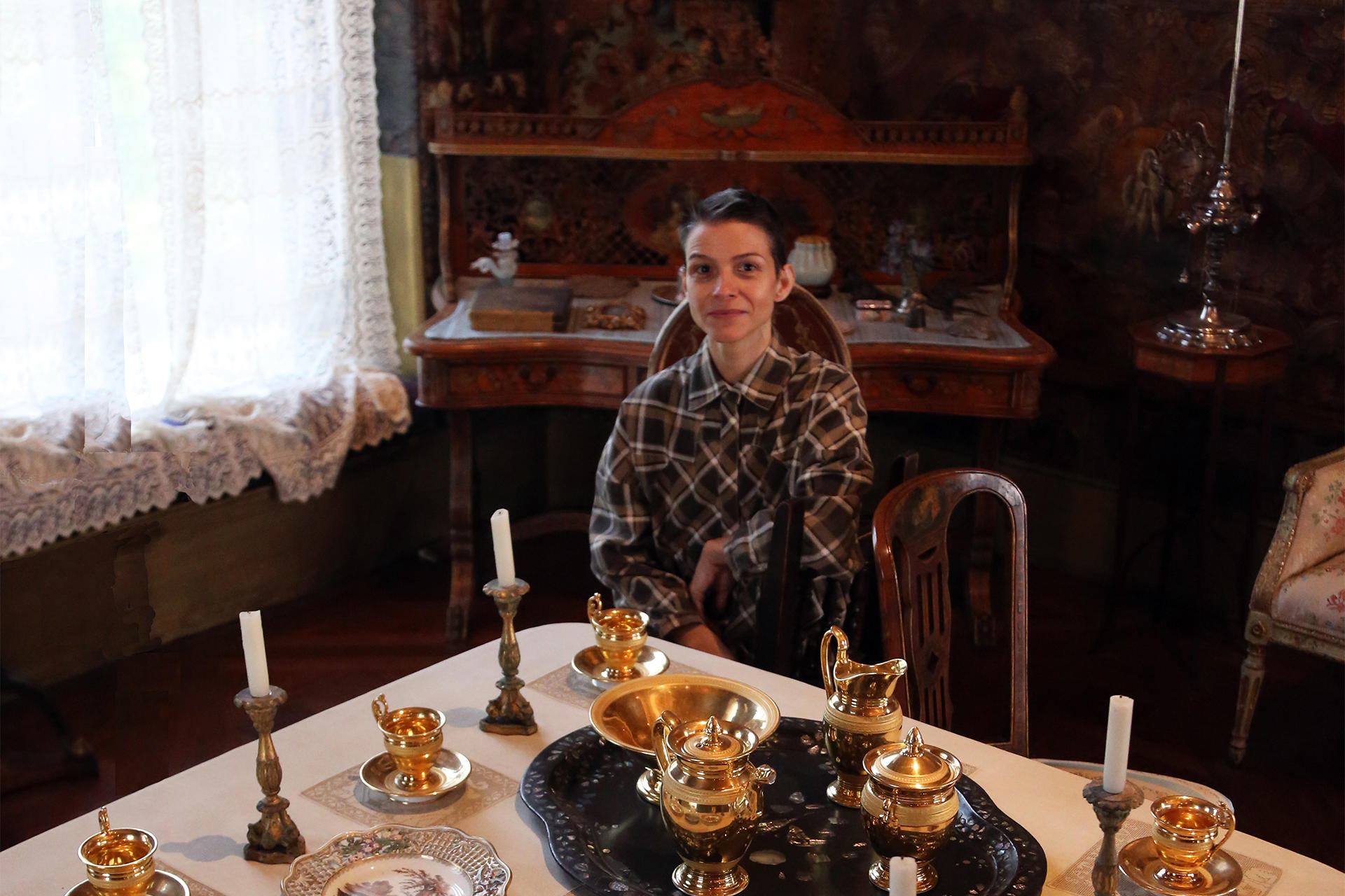 Ana Prvački in the Veronese Room of the Gardner Museum