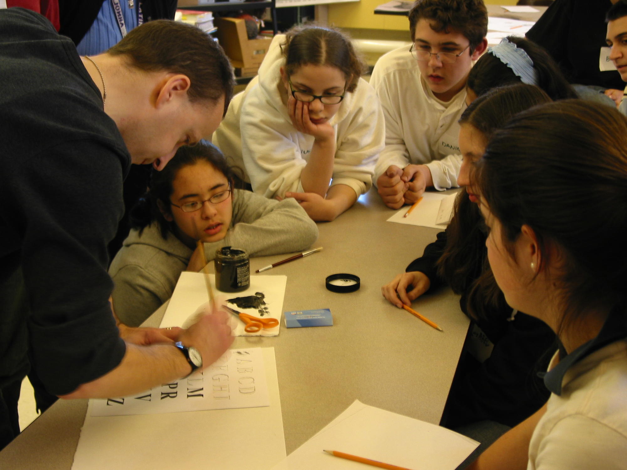 Danijel Žeželj works with students at Boston Latin School.