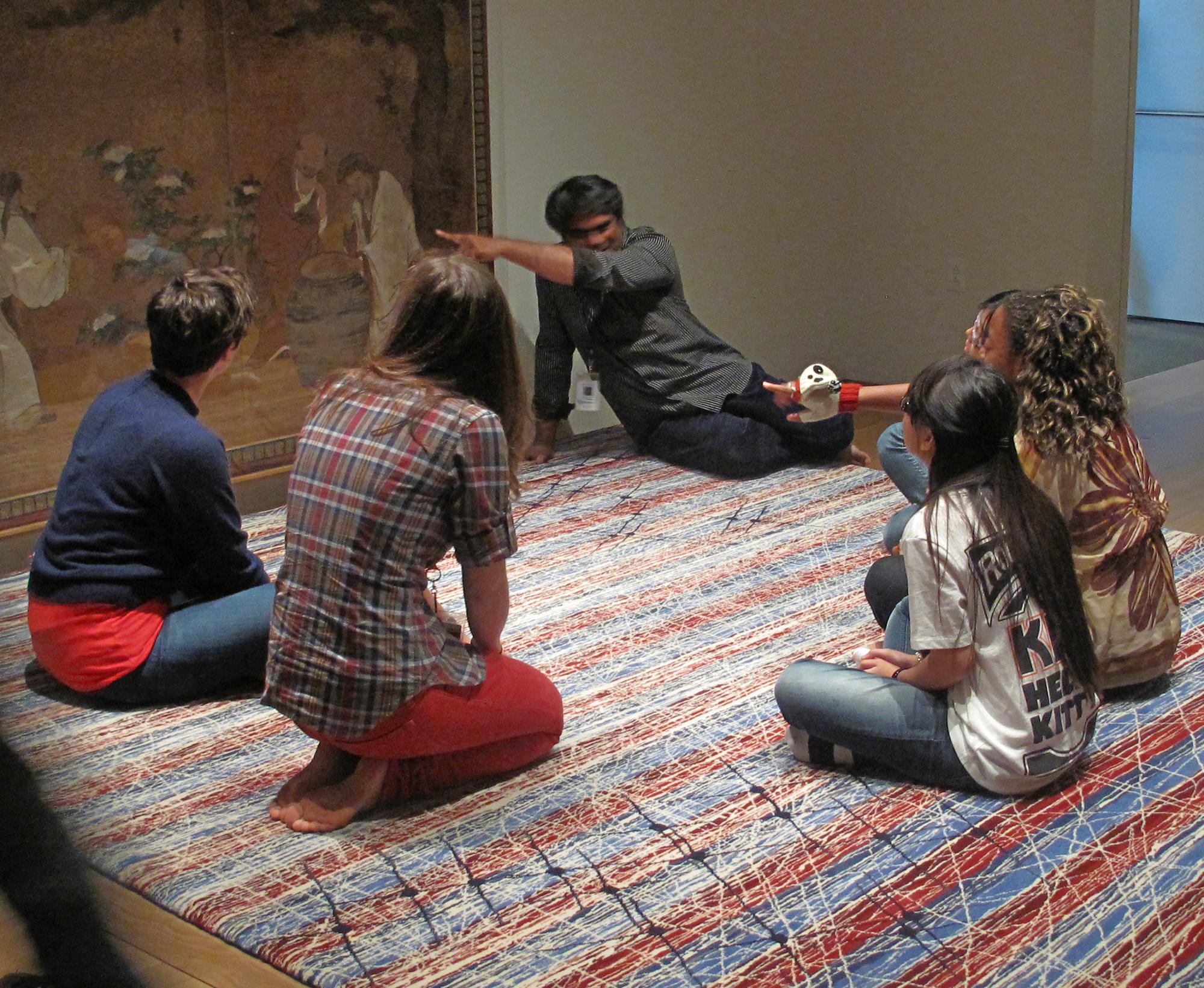 Shuddhabrata Sengupta of the Raqs Media Collective talks with the Gardner's Teens Behind the Scenes, 2012.