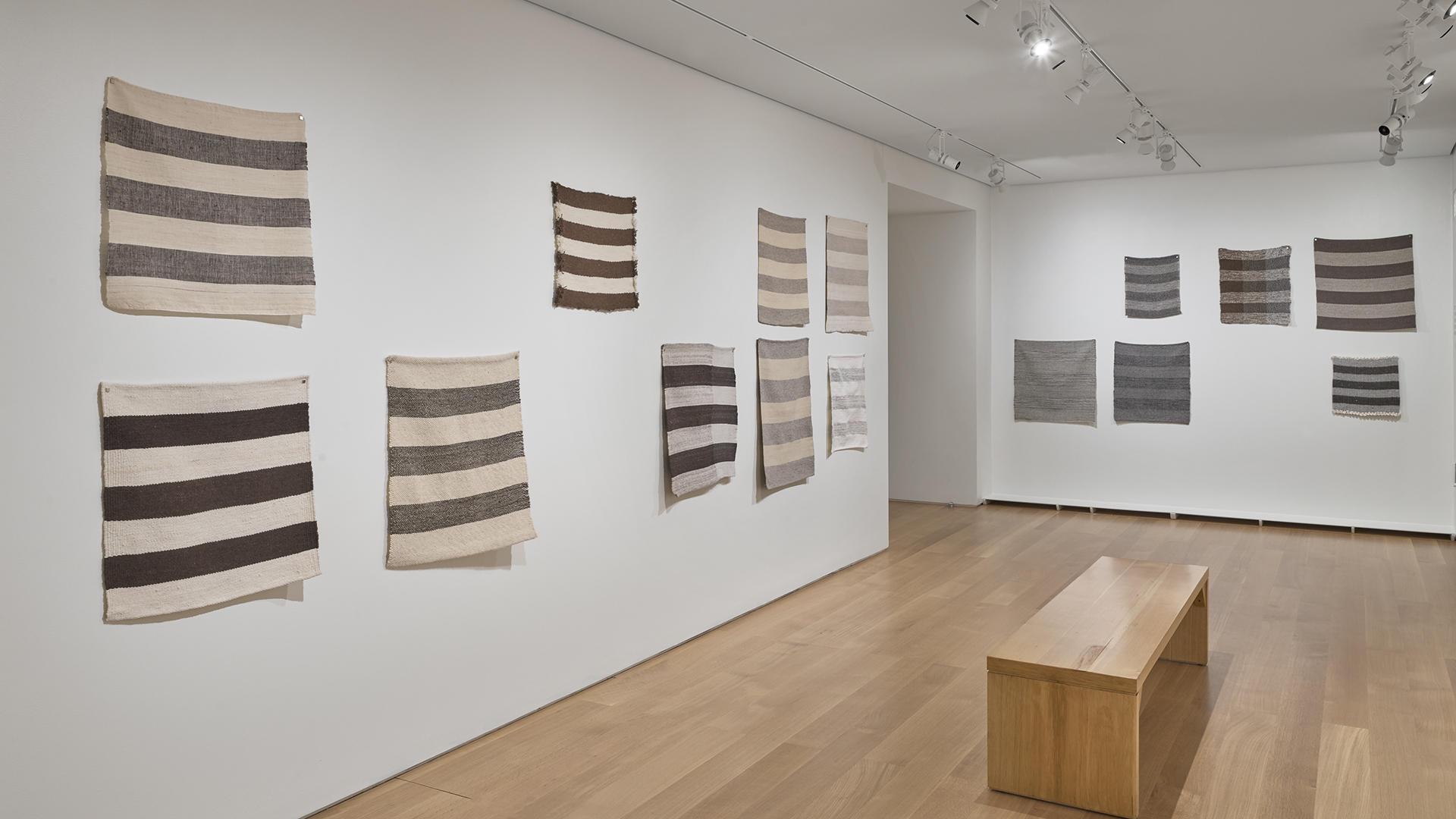 Photo by Stewart Clements. Standard Incomparable (partial), organized by Helen Mirra, 2015-2016. Installation view: Common Threads: Weaving Stories Across Time, Isabella Stewart Gardner Museum, Boston.