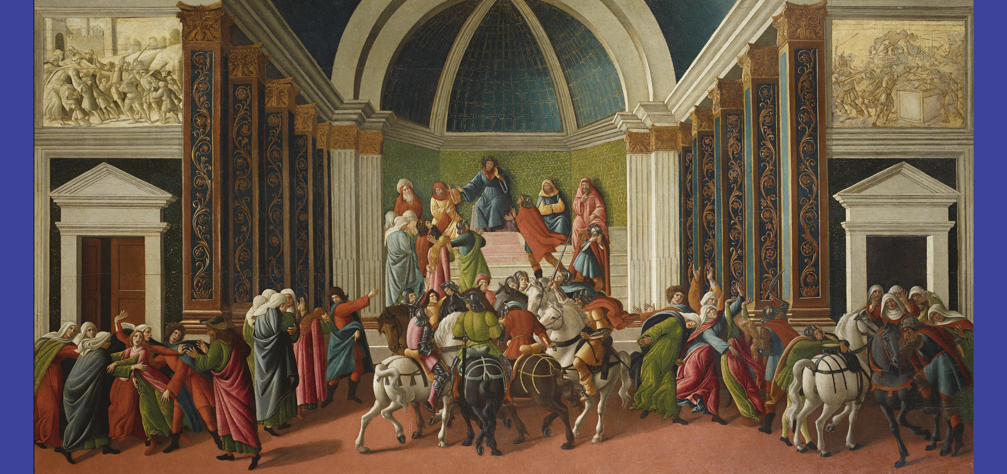 Sandro Botticelli (Italian, 1444 or 1445-1510), The Story of Virginia, about 1500. Tempera and gold on panel, 83.3 x 164.9 cm (32 13/16 x 64 15/16 in.) Accademia Carrara, Bergamo