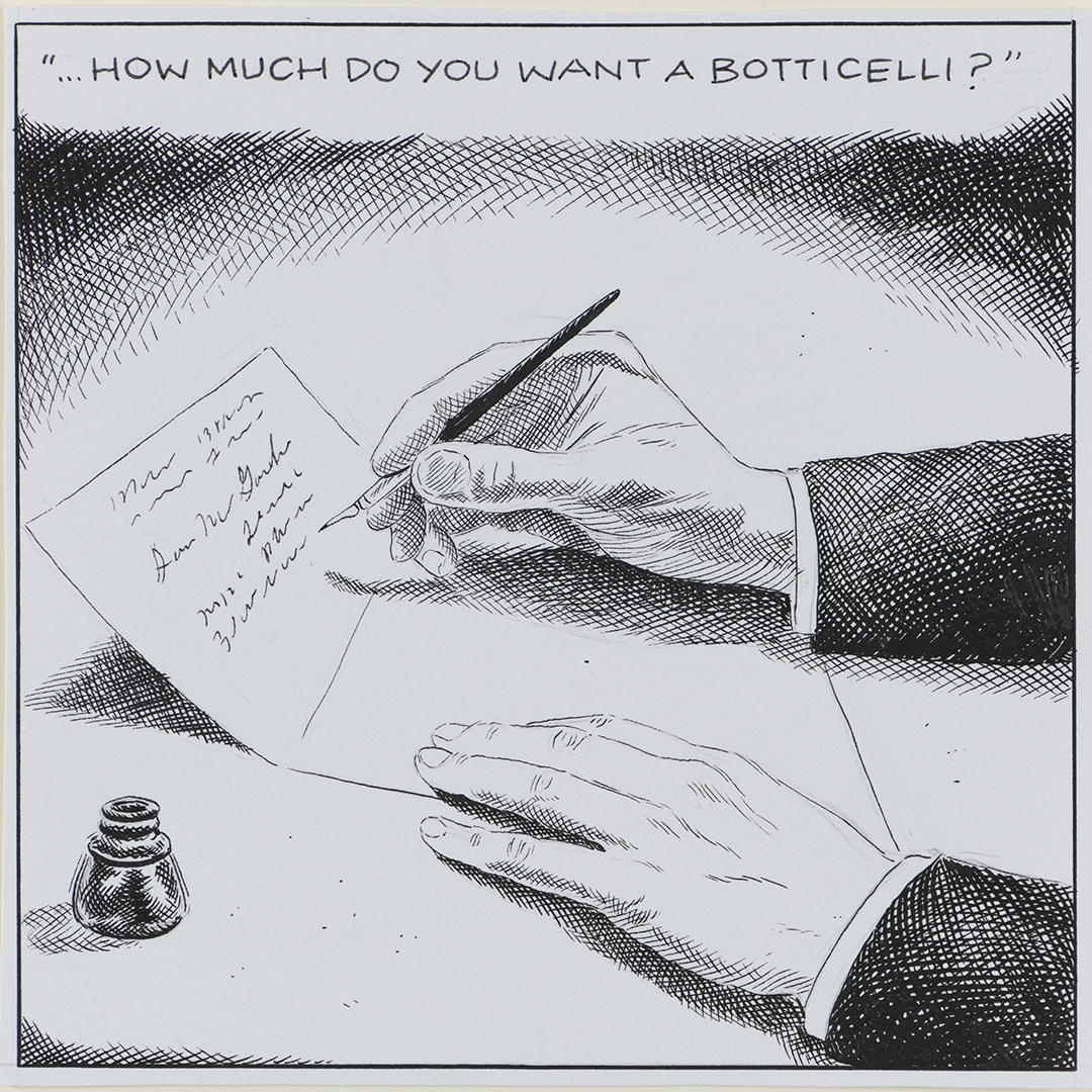 "Mrs. Jack Buys a Botticelli" by Karl Stevens