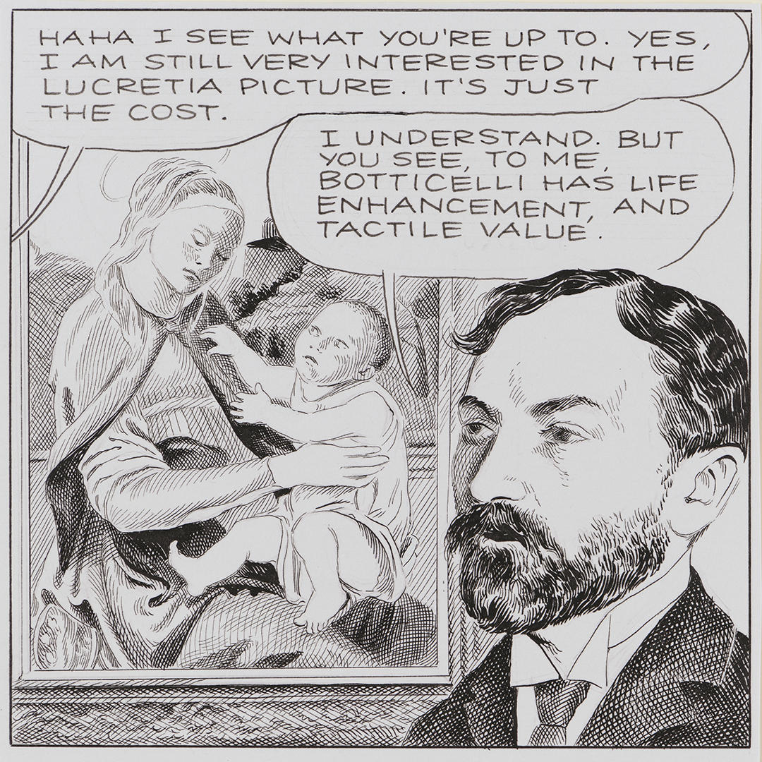 "Mrs. Jack Buys a Botticelli" by Karl Stevens