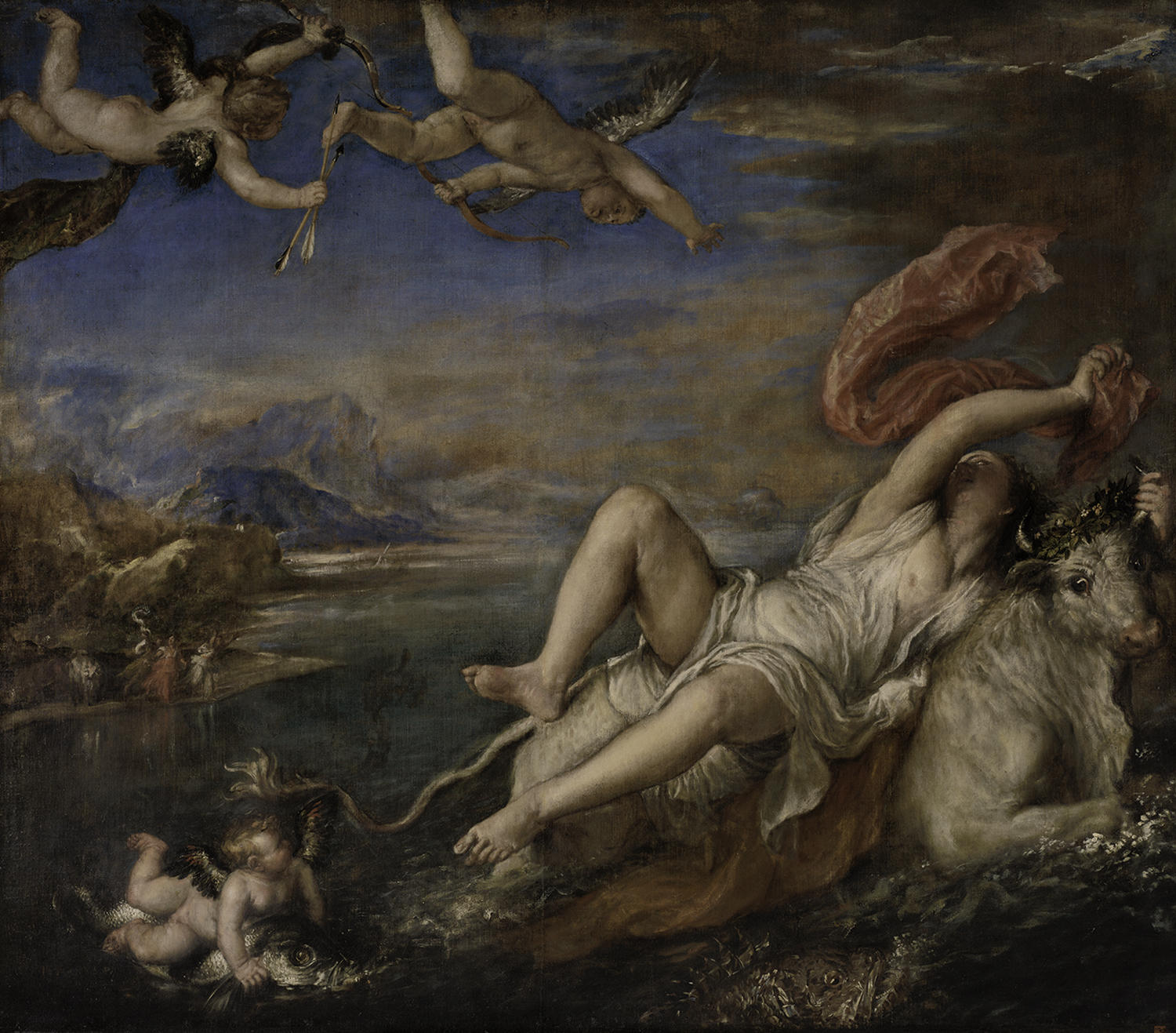 Titian's Europa, before cleaning.