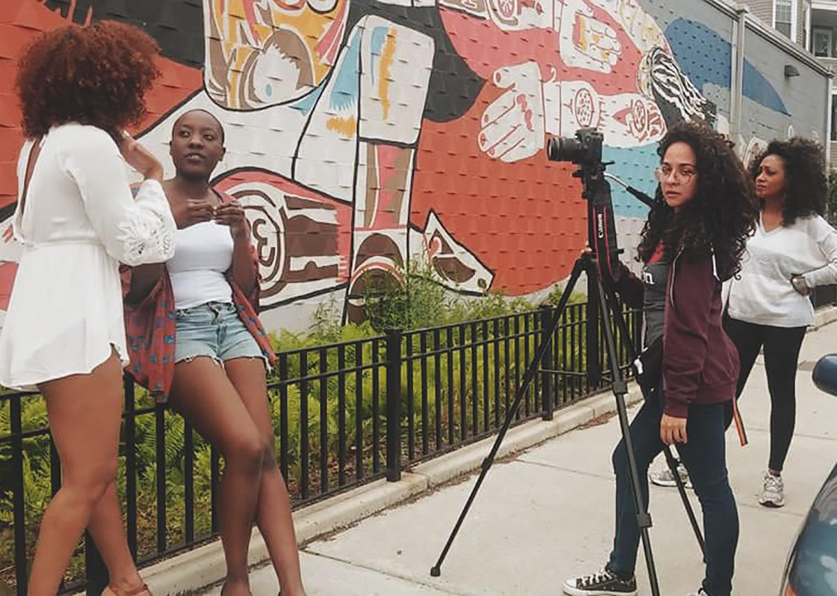 Paloma Valenzuela filming The Latin Quarter