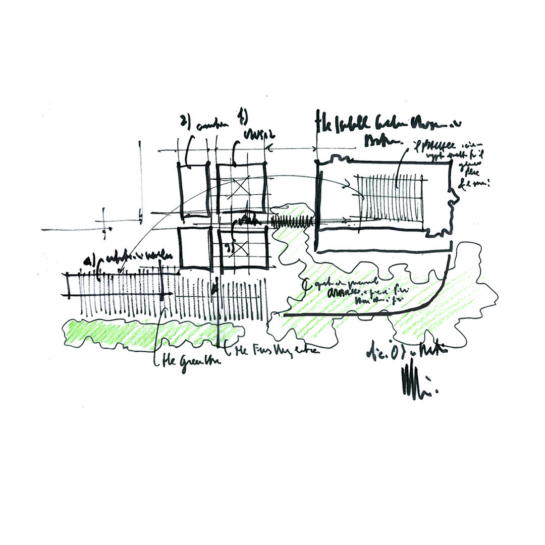 Sketch of the plan for the New Wing