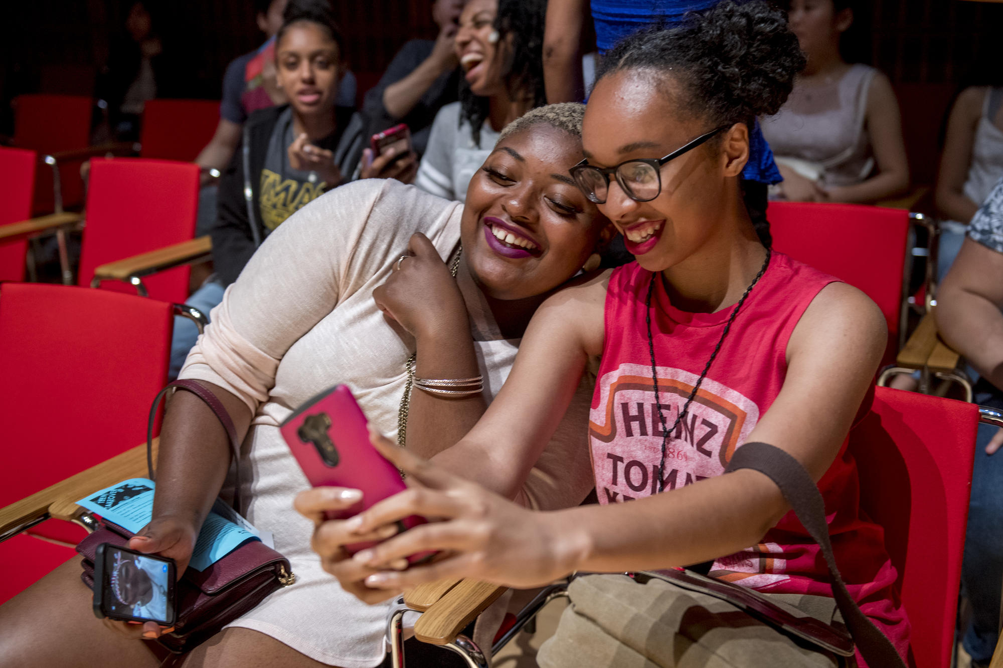 Teens take a selfie at the June 2016 Teen Takeover. Photo by Billie Weiss.