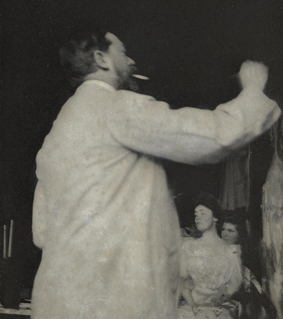 J. Templeman Coolidge (American, 1856-1945), Photo of John Singer Sargent painting Gretchen Osgood Warren and her daughter Rachel in the Gothic Room, Fenway Court, 1903