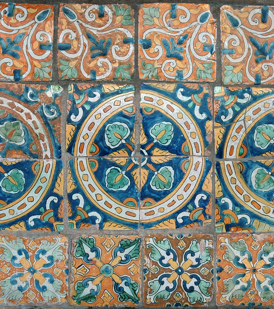 Mexican, Puebla, Tiles from the Church of San Agustin, Atlixco, Puebla, 17th century.
