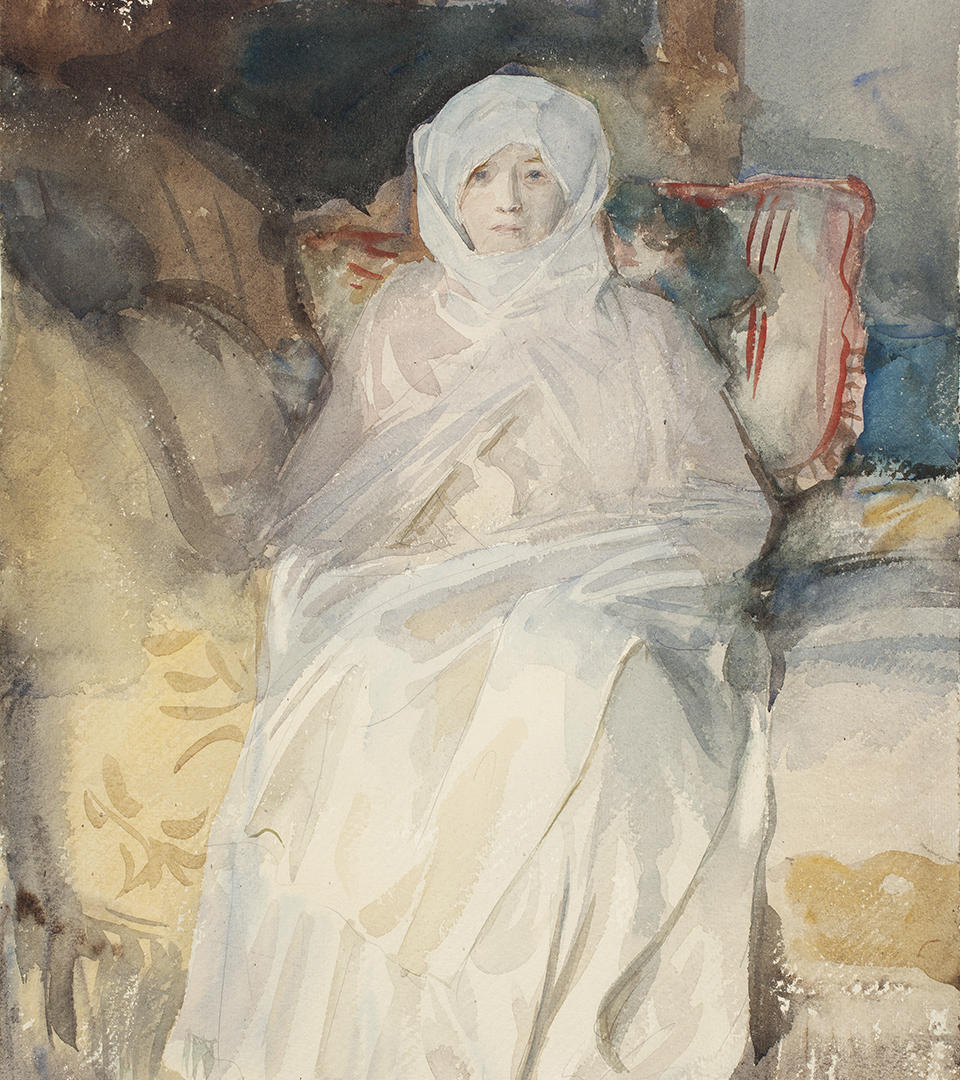 John Singer Sargent, Mrs. Gardner in White, 1922, watercolor on paper