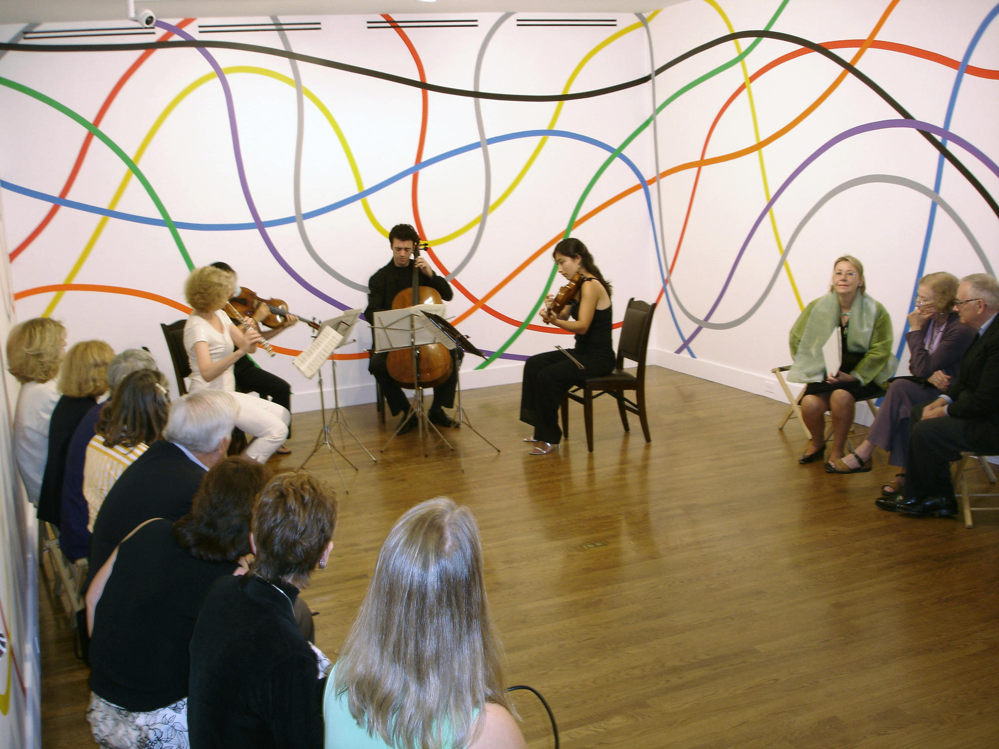 Variations on a Theme by Sol LeWitt & Paula Robison, 2005, Mozart Flute Quartet in D Major K. 285 performed by Paula Robison, flute, Harumi Rhodes, violin,Julianne Lee, viola, Eric Jacobsen, cello.